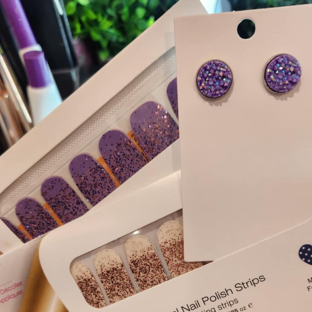 Color Street Purple Press On Nail Design Bundle